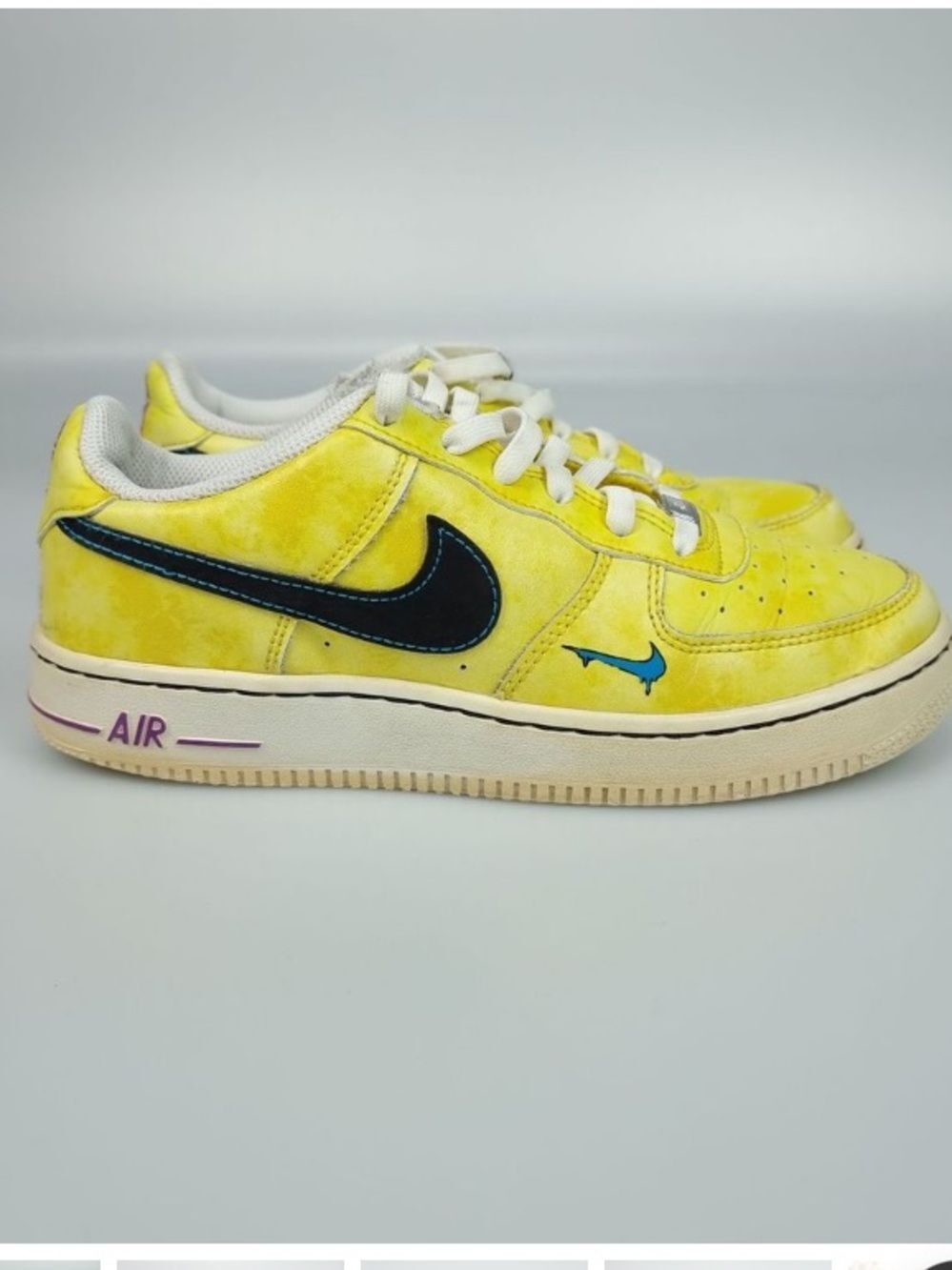 Nike Air Force 1 Shoes Kids Yellow Sneakers Size 1Y US